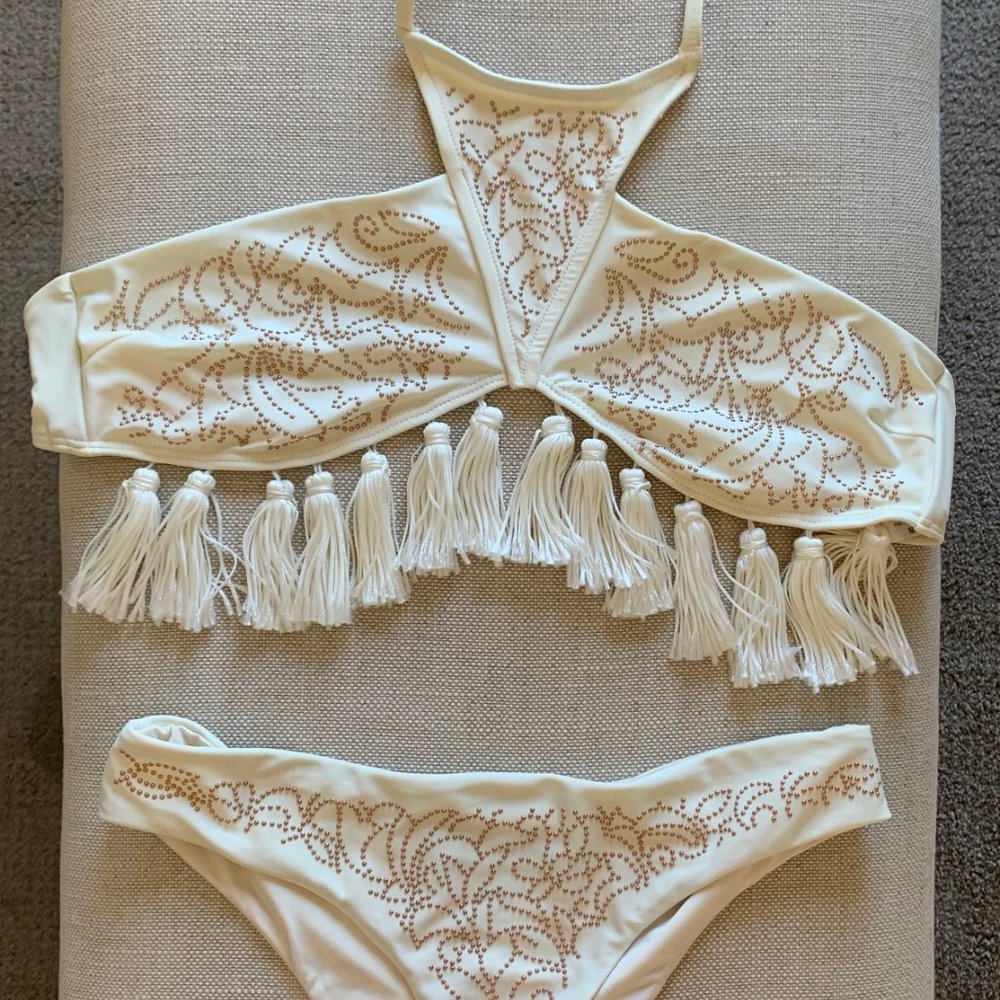 Beach Riot Tassel Bridal Bikini (Brazil/Fiji) S&M - Picture 4 of 7